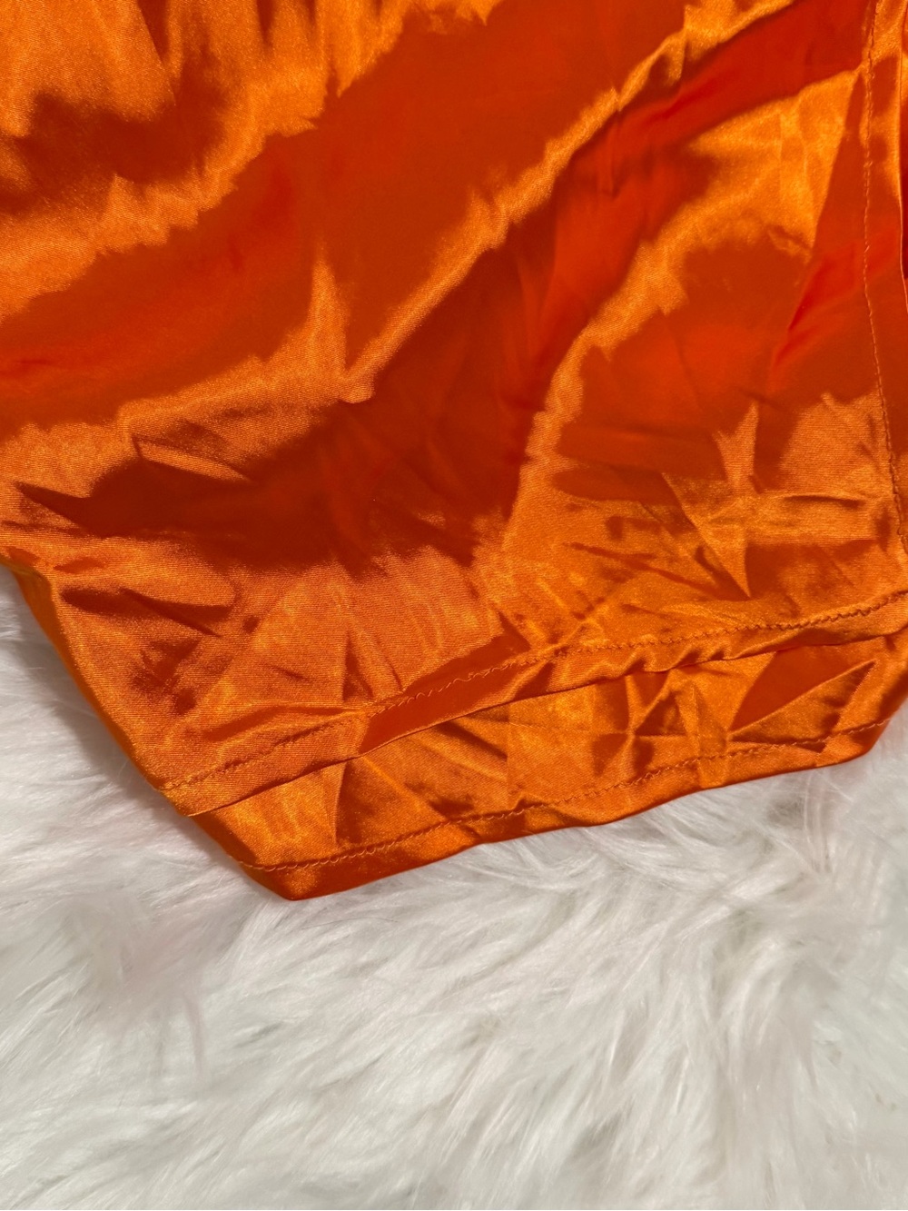 SHEIN BAE Tangerine Orange Satin Ruched Corset Mini Dress Size S NWT - Picture 4 of 12
